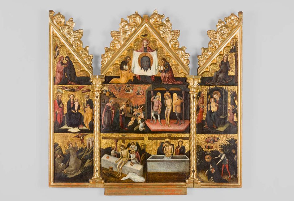 Lombardisches Triptychon Mitte 15. Jahrhundert (Rahmen: 19. Jahrhundert)  Diözesane Sammlung L. Deinhardstein, L. Rastl