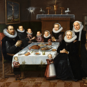 Geldorp Gortzius, Familie beim Tischgebet (Detail), 1602, LVR-Landesmuseum Bonn, Foto: © LVR-Landesmuseum Bonn, Foto: Jürgen Vogel